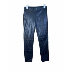 Free People Never Let Go Black Faux Vegan Leather Casual Leggings Womens Size 26